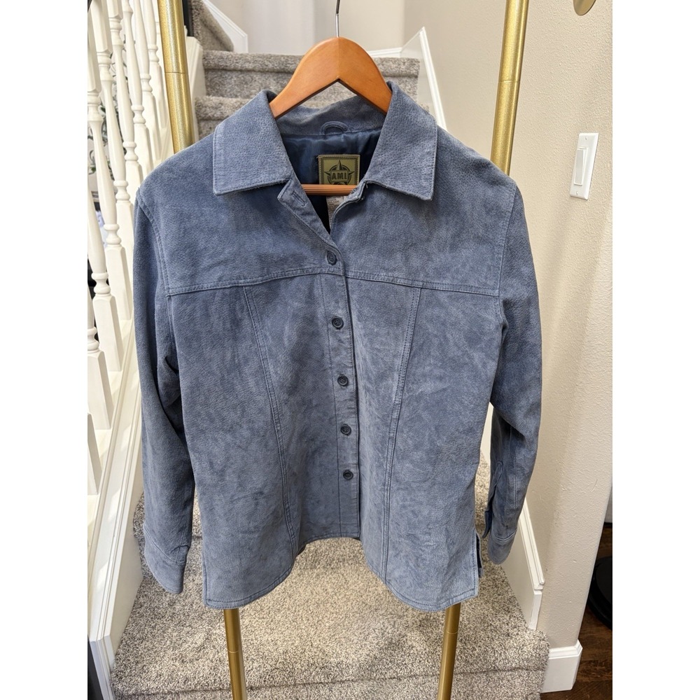 Suede Leather Button Front Collared Jacket Y2K 90s Western Indie Grunge Boho